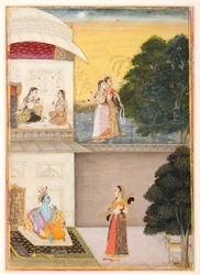 Radha Comes to Krishna with Her Vina